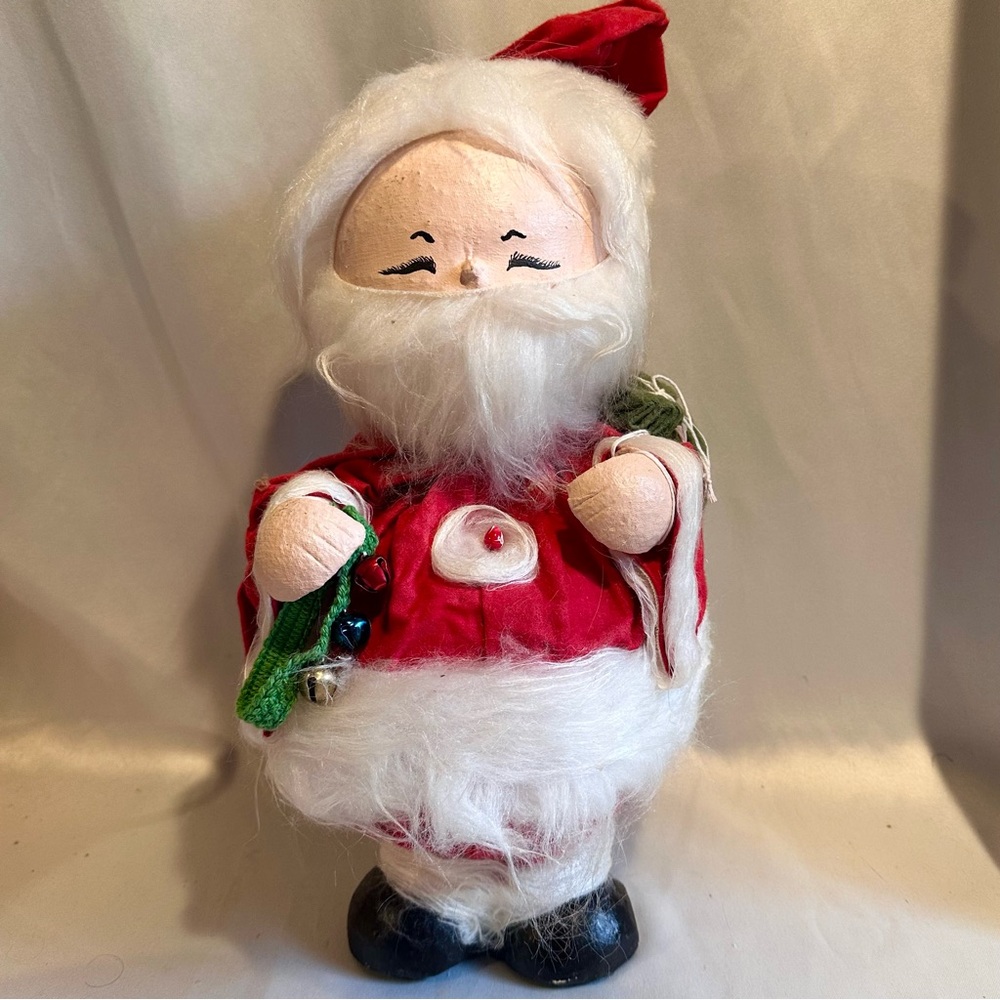 Vintage Paper Mache Santa Figure 16"H x 8"W
